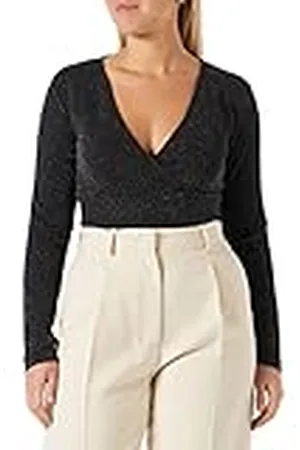 Pieces® Pclina LS Cropped V-Neck Top Camiseta de Manga Larga, , Medium Mujeres