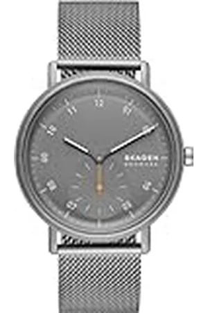 Skagen Kuppel Reloj para Hombre, Movimiento cronógrafo de Cuarzo con Correa de Acero Inoxidable o Piel, , 44MM