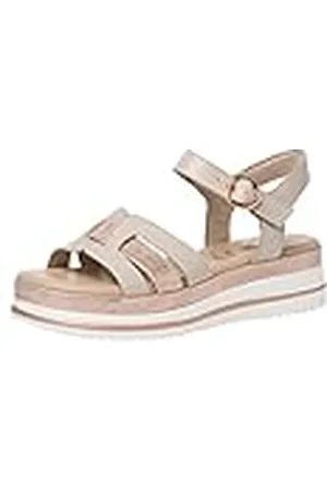 Tamaris 8-88700-20, Sandalias Planas Mujer, Grey/Rose, 38 EU Ancho