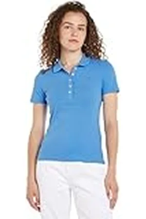 Tommy Hilfiger 1985 Slim Pique Polo SS WW0WW37823 Polos de Manga Corta, , 3XL para Mujer