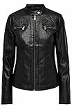 ONLY TALL ONLBANDIT Faux Leather Biker Tall OTWFN Chaqueta de Cuero sinttico, , 38 para Mujer