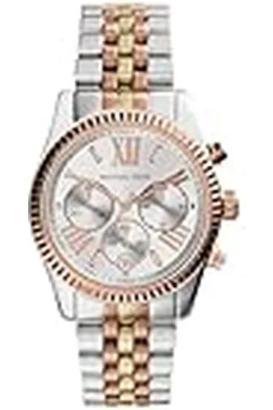 Michael Kors Reloj Lexington cronógrafo de Cuarzo con Correa de Acero Inoxidable en Tonos Plateados y Dorados para Mujer MK5735