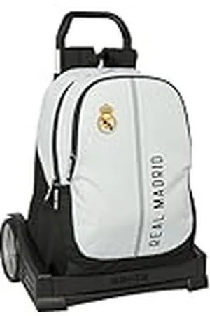 Safta REAL MADRID 1ª EQUIPACIÓN 24/25 - Mochila Escolar, Espalda Ergonómica, con Carro Evolution, Ideal para Niños de Diferentes Edades, Cómoda y Versátil, 32x16x44 cm, Color