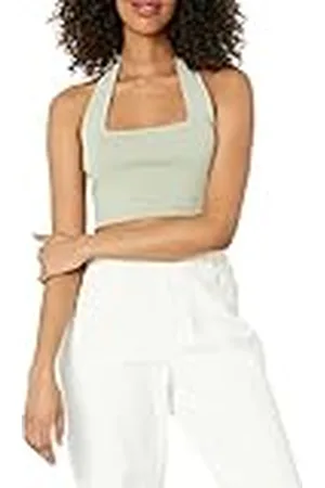 THE DROP Greta Top Entallado tipo Bustier con Cuello Cuadrado tipo Halter para Mujer, , XX-Small