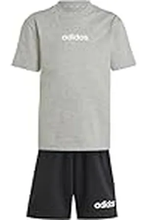 adidas Unisex niños ESSENTIALS LINEAR LOGO T-SHIRT SET, , 3-4 Years