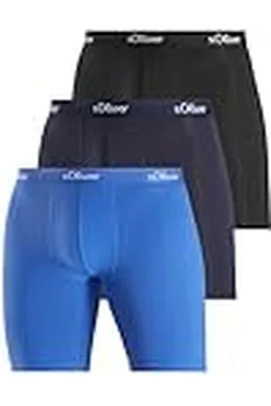 QS by s.Oliver Jh-34bl_LS Bóxer, , M (Pack de 3) Hombres