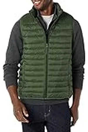 Amazon Chaleco Plumífero Plegable y Ligero, Resistente a la Lluvia Hombre, , M