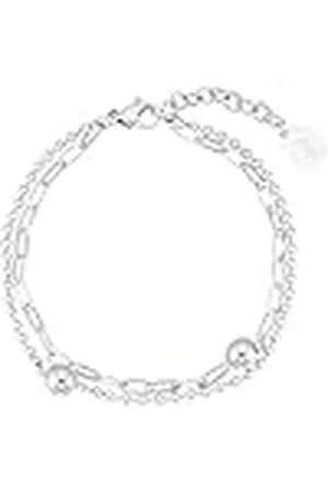 QS by s.Oliver Pulsera de acero inoxidable señoras brazo joyas, 17+3 cm, , Viene en caja de regalo de joyería