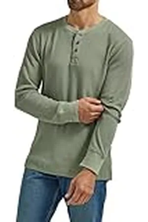 Wrangler Long Sleeve Waffle Henley Camisa, Spray, XXX-Large para Hombre