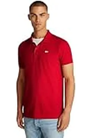 Tommy Hilfiger Polo de Manga Corta Hombre Slim Fit, Rojo (Red Hot), XL