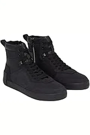 Calvin Klein Jeans Hombre Sneaker vulcanizada Laceup Mid Zapatillas, Negro (Triple Black), 43 EU