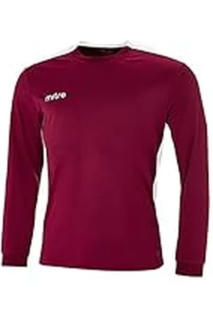 Mitre Kids Charge Long Sleeve Football Match Day Shirt - Maroon/ White Small Youth/26-28 Inch