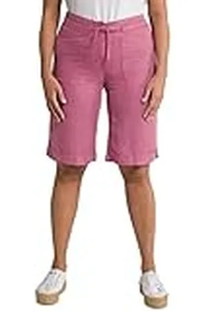 Ulla Popken Pantalones Cortos de Pierna Ancha y Recta, Cintura cómoda, Lyocell, , 33W / 32L para Mujer