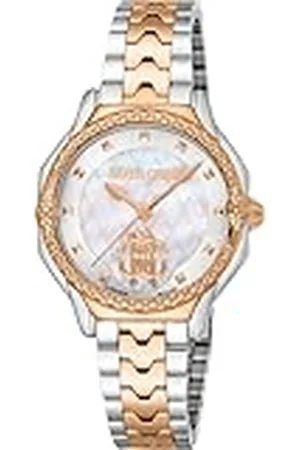 Roberto Cavalli Reloj Analógico para Mujeres de Cuarzo con Correa en Acero Inoxidable RV1L225M0081