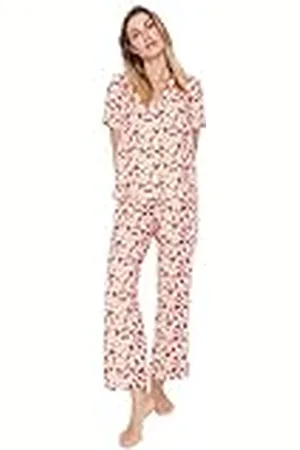 Trendyol Conjunto de Pijama Tejido Floral para Mujer Juego, Multicolor, 50 (Pack de 2)