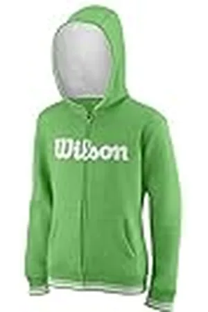 Wilson Sudadera con capucha para niños, Y Team Script FZ Hoody, Algodón/Poliéster, Verde/Blanco, Talla: L, WRA767002