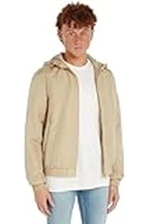 Calvin Klein Cazadora Hombre Padded Hooded Cazadora de entretiempo, Beige (Pale Khaki), XXL