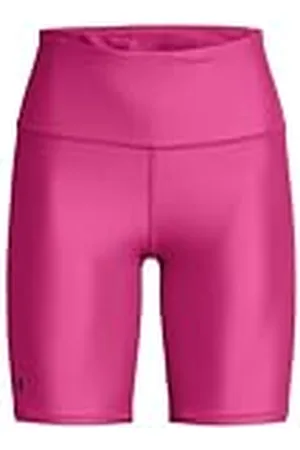 Under Armour Armour Bike Short Pantalones cortos de mujer, pantalones deportivos cortos para ir en bicicleta, color rosa fuerte/negro