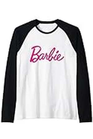Barbie Logotipo rosa oficial de para mujer Camiseta Manga Raglan