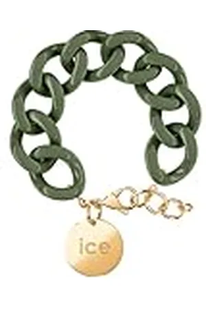 Ice-Watch ICE Jewellery, Chain bracelet, Khaki, Gold, Pulsera de malla XL para mujer con medalla de oro (020923)