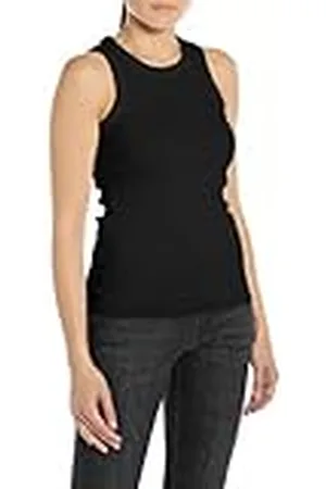 Replay Camiseta de tirantes para mujer con tejido elástico, negro (Black 098), M