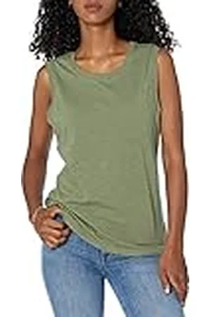 THE DROP Nicole Camiseta sin mangas de estilo gimnasio de cuello redondo para Mujer, , M