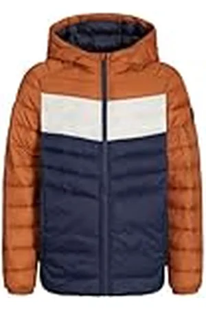JACK&JONES JUNIOR Jjesprint Puffer Hood Mni Noos amortiguadora, Chaqueta Marina/Detalle: Mocha Bisque/Moonbeam Blocking, 116 para Niños