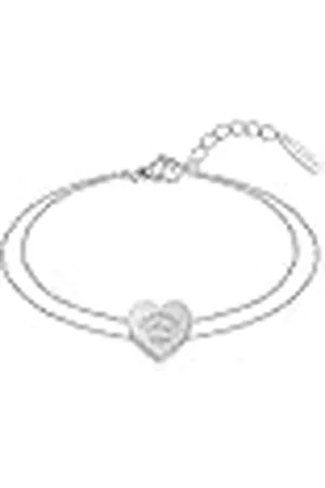 Lacoste Pulsera de cadena de acero inoxidable con dije de corazón para mujer Love My Croc 2040396, talla única, Acero inoxidable, No es una piedra preciosa