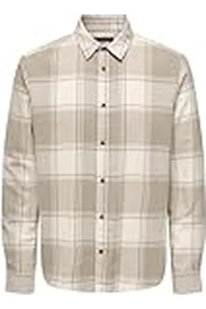Only & Sons Camisa leñador escocés básica Manga Larga Cuadros Ajustada algodón ONSGUDMUND, Color: , Talla:S