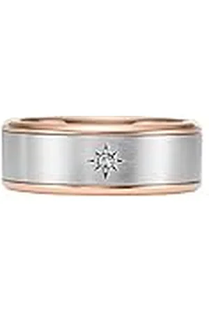 Fossil Anillo Para Hombre, Ancho 8.6mm 2-Tono Anillo De Acero Inoxidable, JF04396998