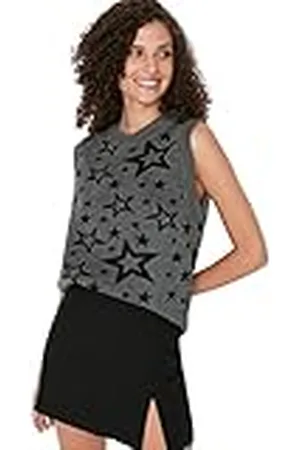 Trendyol Suéter de Punto básico de Cuello Redondo de Ajuste Regular, , S para Mujer