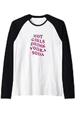College Chicas calientes beben refresco de vodka Camiseta Manga Raglan