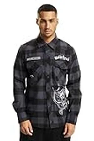 Brandit Motörhead Check Shirt Long Sle, color: black/grey, size: 3XL