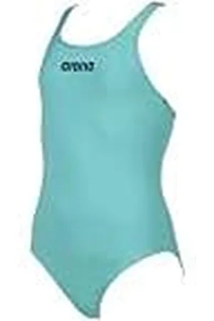 Arena G Solid Swim Pro Jr One Piece Swimsuit, Girls, Mint/Navy, 1-2 años