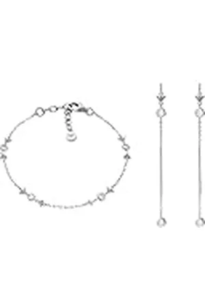 Emporio Armani Mujer Pulsera y Aretes de Plata de Ley Plateado, Set