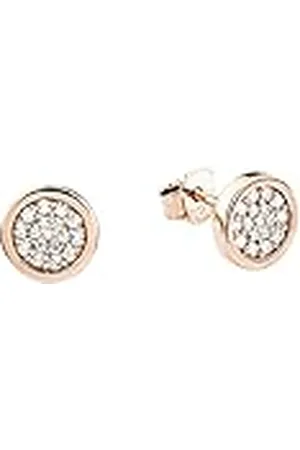 QS by s.Oliver Pendientes de plata de ley 925 joyería de las señoras del oído, con zirconia cúbico sintético., 0.8 cm, de color , Viene en caja de regalo de joyería
