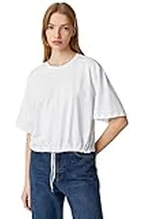 Koton Camiseta de algodón de Manga Corta con Cuello Redondo, , L para Mujer
