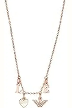 Emporio Armani Collar Para Mujer Sentimental, Longitud: 350+70mm, Tamaño De Los Colgantes: 6mm Collar De Acero Inoxidable Color Oro Rosa, EGS2955221