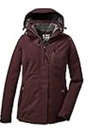 Killtec Mujer Chaqueta funcional/chaqueta de invierno con capucha con cremallera KOW 140 WMN JCKT, dunkelweinrot, 46, 37411-000