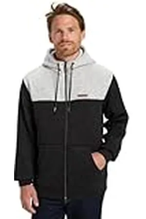 Quiksilver Jersey de Forro Polar Keller Block con Cremallera, Color Negro