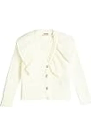 Koton Knit Cardigan Wide Peter Pan Neck Ruffled Button Detail, Cárdigan