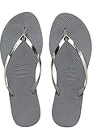 Havaianas You Metallic, Sandalias Cómodas, Elegantes y Versátiles, Tiras Finas con Acabado Metálico, Pequeño Tacón, Mujer