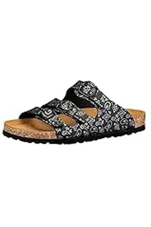 LICO Bioline Lady Soft, Pantuflas Mujer, Schwarz/Silber, 38 EU