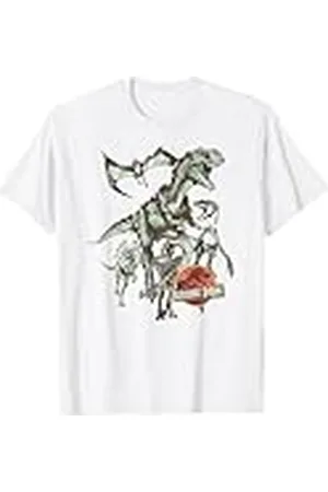 Jurassic Park Dinosaurio Retro Group Shot Camiseta