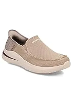 Skechers Delson 3.0 Cabrino Slip-On para Hombre, Tejido Gris Pardo, 40 EU