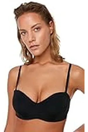 Trendyol Black Whole-Gorra sin Relleno Sujetador, , 90B para Mujer