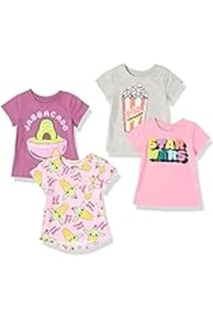 Amazon Disney | Marvel | | Frozen | Princess Camisetas de Manga Corta Niña, Pack de 4, , 5 años