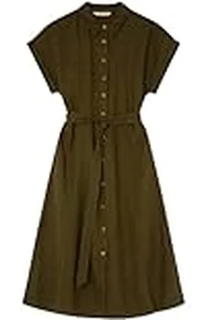Springfield Vestido Midi con Botones y cinturón Camisero, , 42 para Mujer