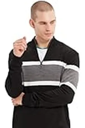 Trendyol Suéter Ajustado de Cuello Alto con Bloques de Color Sudadera, , S para Hombre