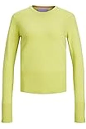 JJXX Jxlara Soft Crew Neck Knit Noos Suéter, Limeade/Detail:w/Confetti Necktape, M para Mujer